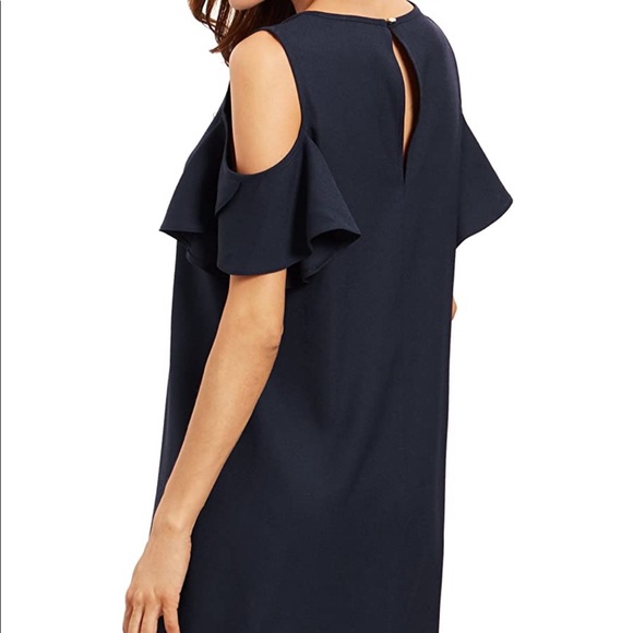 Cold Shoulder Ruffle Sleeve Dress - Picture 7 of 8
